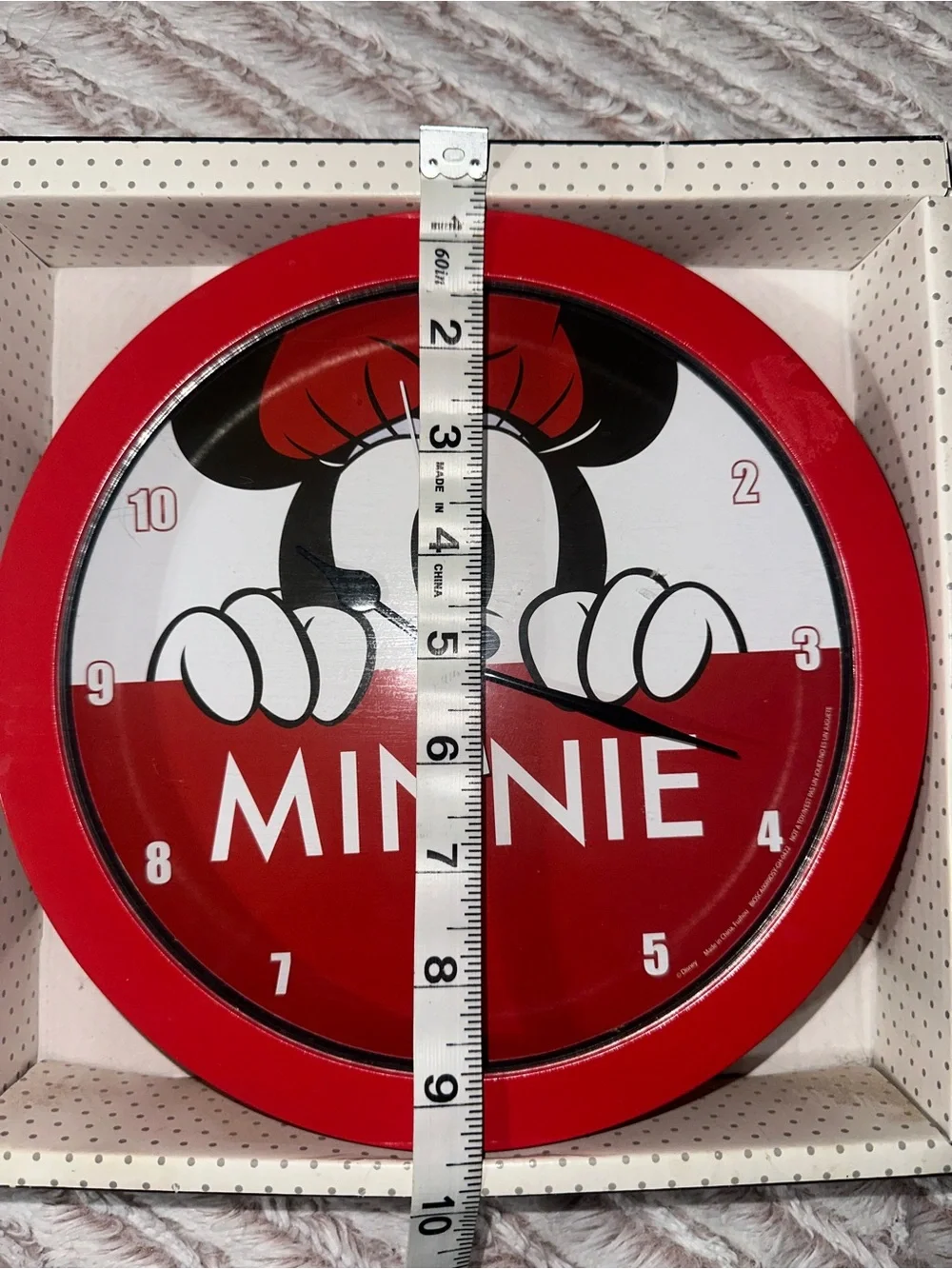 Disney Minnie Mouse Red and Black Wall Clock